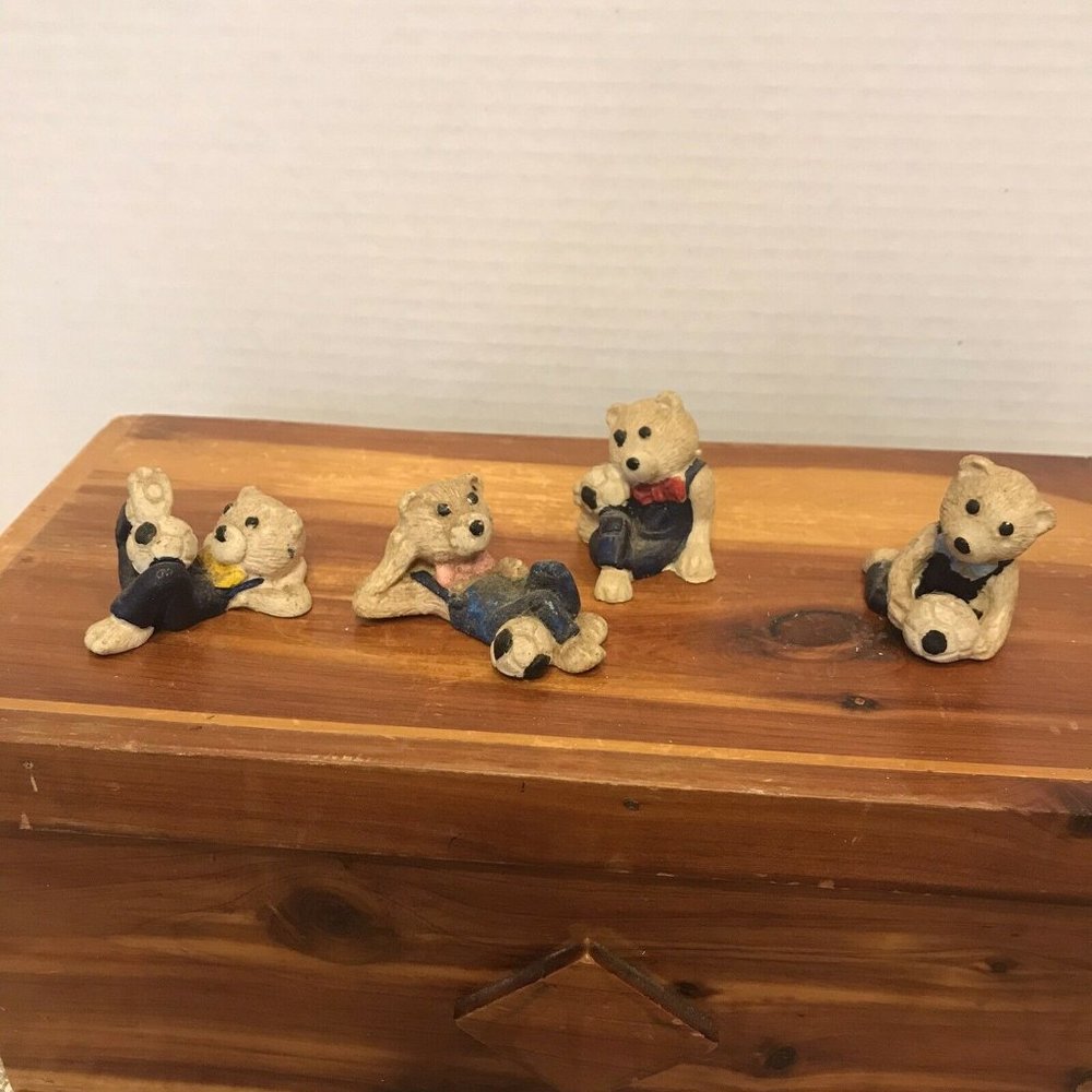 Cute‎ Lot of Soccer Bear Miniatures set of 4